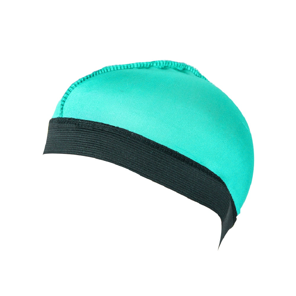 Dome Wave Cap Silk Bonnet Satin Elastic Breathable