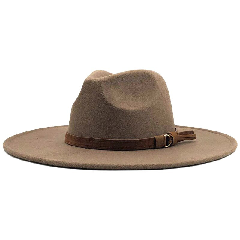 Men's Classic Wide Brim Big Fedora Hat