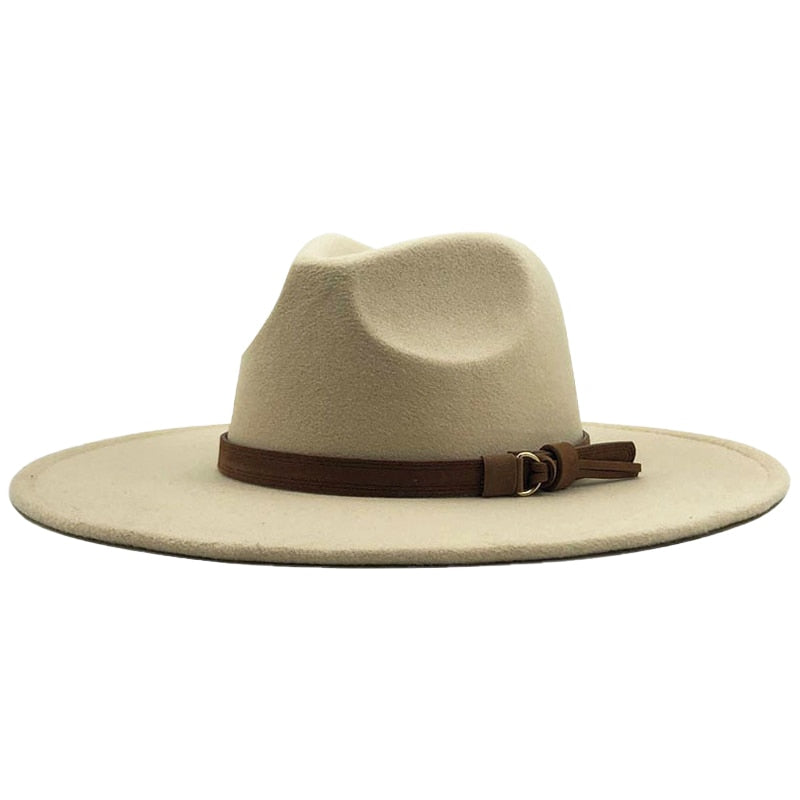 Men's Classic Wide Brim Big Fedora Hat